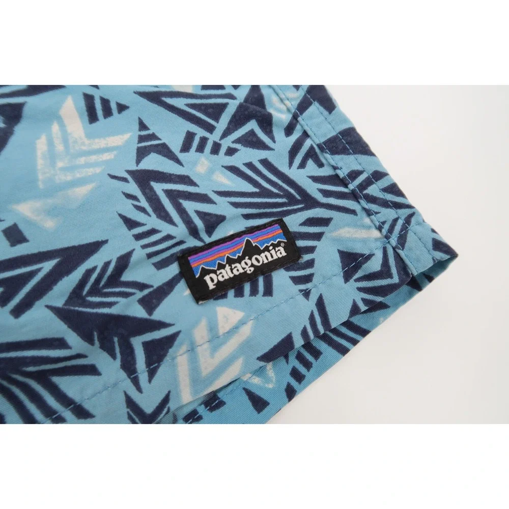 Patagonia Shorts Women's Small Blue Geometric‎ Barely Baggies 4.5
